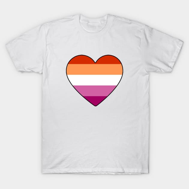 Lesbian Pride Heart T-Shirt by LittleGreenHat